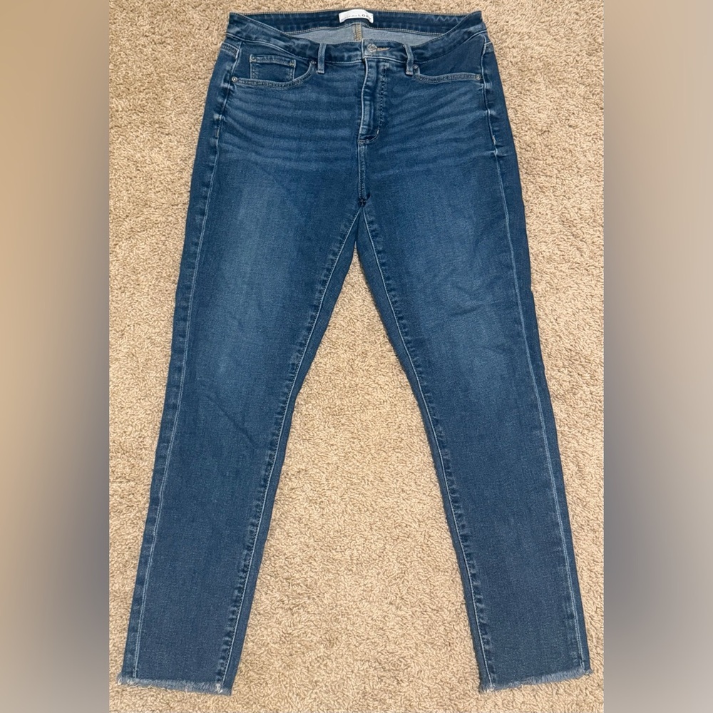 Loft Women’s Skinny Jeans Size 30/10 Raw Hem Medium Wash 26in Inseam